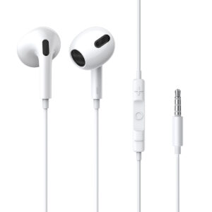 Enjoy rich, immersive audio with the BASEUS Encok H17 3.5mm Lateral In-Ear Wired Earphones in White.