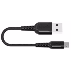 PORODO METTALIC CABLE BRAIDED 2A WITH MICRO USB CONNECTOR BLACK PD-MMETRP025-BK