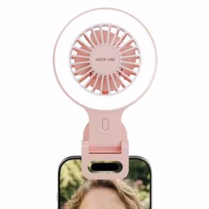 GREEN LION AIR GLOW CLIP-ON RECHARGEABLE FAN PINK GNPF3AGFANPK