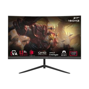 GAMEON 27-INCH CURVED QHD 180HZ 0.5MS HDMI 2.1 VA PANEL GAMING MONITOR GOC27Q180VA