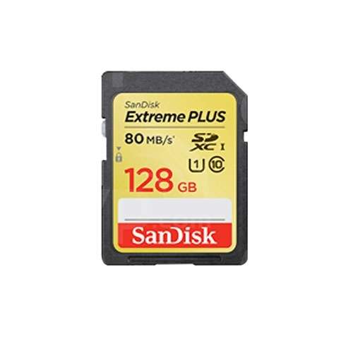 SANDISK EXTREME PLUS SDXC UHS-I CARD 128GB 80MB/S 533X SDSDXS-128G-X46