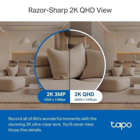 TP-Link Pan/Tilt AI Home Security WiFi Camera - Tapo 2K QHD TC72 - Image 8