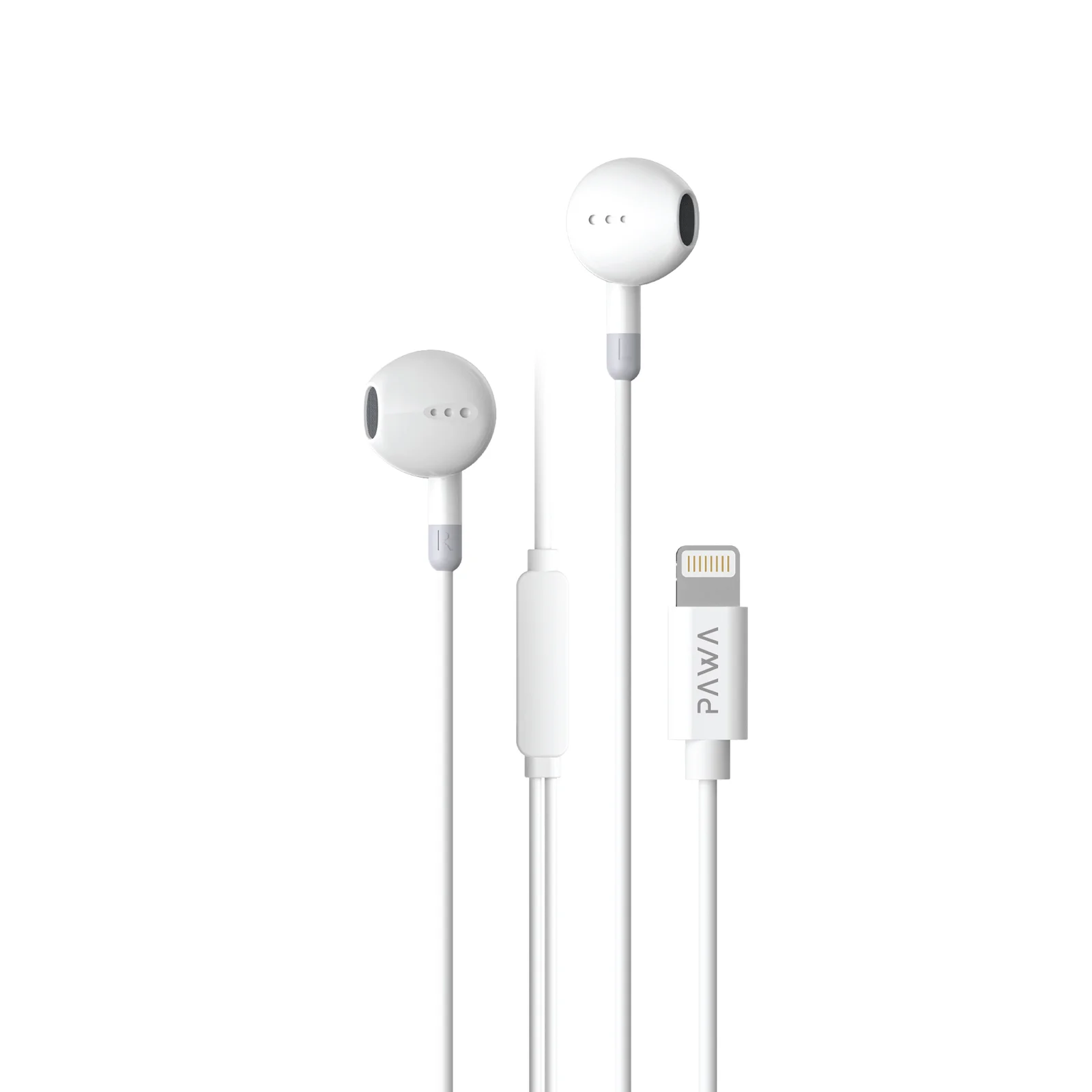 Enhance your everyday audio experience with the PAWA Chords Lite Edition Stereo Earphones with Lightning Connector in white