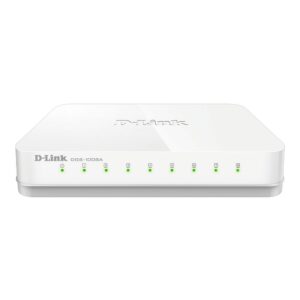 Boost your network’s performance with the D-LINK DGS-1008A, an 8-Port Gigabit Easy Desktop Switch designed for high-speed wired connectivity and eco-friendly operation.