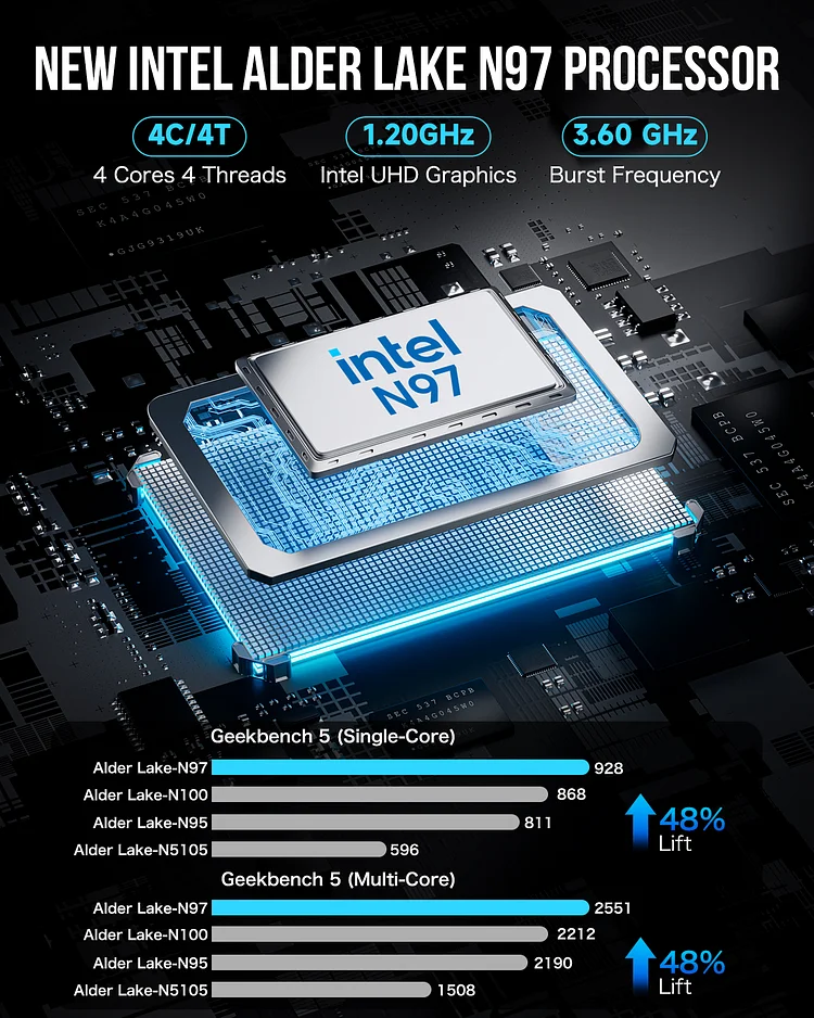 GMKtec Mini PC NUCBOX-G5 - Intel N97, 12GB RAM, 512GB SSD, Windows 11 Pro, Compact Design - Image 8
