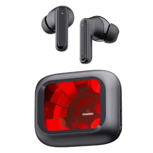 Elevate your listening experience with the POWERO Plus LARA ANC True Wireless Earbuds With Touch Display in Black (PR-LRBT9224-BK).