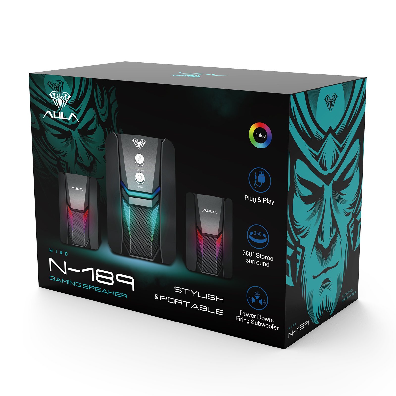 AULA Wind Stylish and Portable Gaming Speaker (N-189) - Compact Design with Rich Sound Quality - Image 3