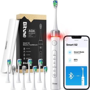 BITVAE TOOTH BRUSH WITH 8 HEADS +1 TRAVEL CASE AND 1 HEADCAP BLACK BV-S2