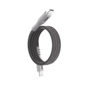 BluPebble PowerFlow Magnetic USB-C to USB-C Cable 3.3ft 60W 1-Meter Grey (BP-PFUSBC1M-GY)