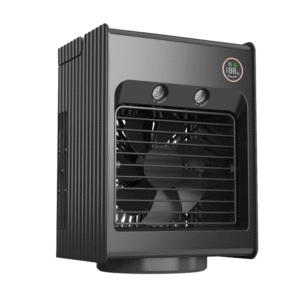 PORODO LIFESTYLE AIR & MIST PORTABLE COOLING FAN WITH NIGHT LIGHT AND OSCILLATION BLACK PD-LSMFAN -BK