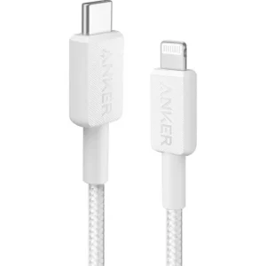 ANKER 322 USB C TO LIGHTNING CABLE BRAIDED 10FT WHITE A81B7H21