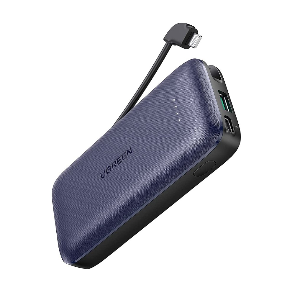 Stay charged wherever life takes you with the UGREEN 10000mAh Power Bank PD 20W with Lightning Cable.