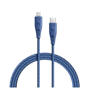 RAVPOWER TYPE-C TO LIGHTNING NYLON CABLE 0.3M BLUE RP-CB1003