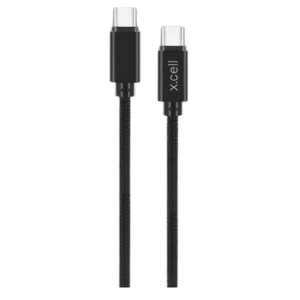 X-CELL USB-C TO USB-C BRAIDED HIGH PERFORMANCE CABLE 1M BLACK