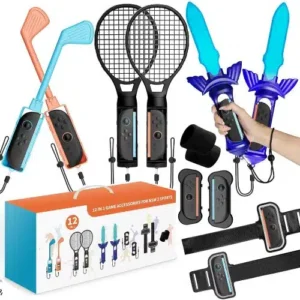 Upgrade your Nintendo Switch Sports experience with the 12-in-1 Game Accessories Kit for NSW 2.