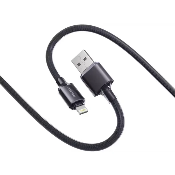 Charge your Apple devices efficiently and securely with the PORODO USB-A to Lightning Braided Cable PD12W.
