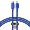 Experience fast, stylish, and efficient charging with the BASEUS Crystal Shine 20W Type-C to Lightning Cable in a stunning blue finish.