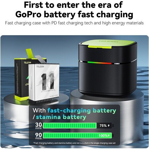 Telesin Battery Fast Charging Box for GoPro Hero 9/10/11/12 Black - FCC-001 - Image 10