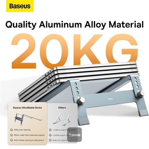 BASEUS ULTRASTABLE SERIES DESKTOP LAPTOP STAND 4 GEAR ADJUSTABLE SPACE GRAY - Image 2