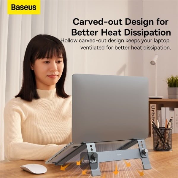 BASEUS ULTRASTABLE SERIES DESKTOP LAPTOP STAND 4 GEAR ADJUSTABLE SPACE GRAY - Image 3