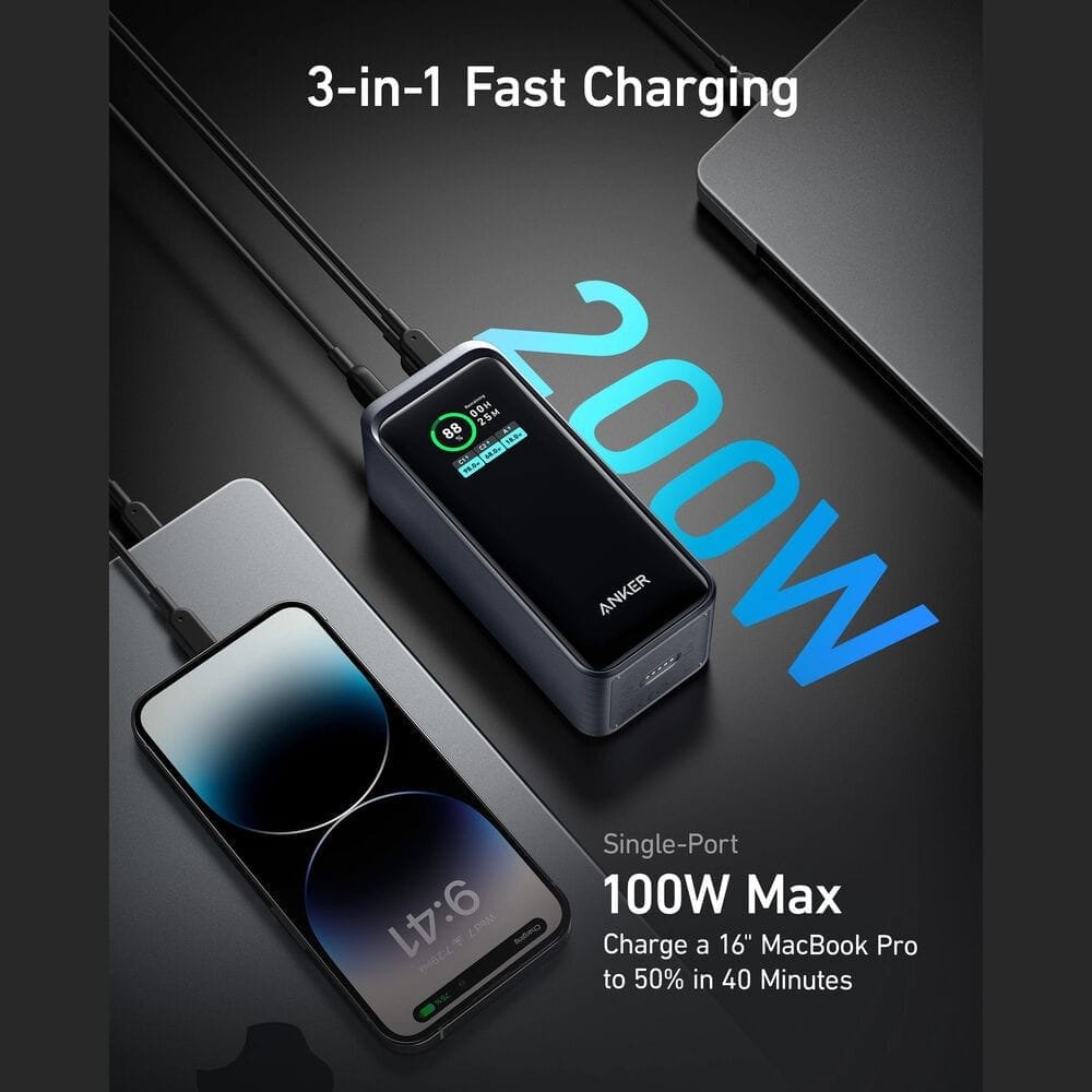 ANKER PRIME MULTI DEVICE 20000MAH 200W FAST CHARGING POWERBANK A1336011 - Image 2