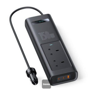 Power up your road trips with the BASEUS 150W Car Power Inverter, engineered to keep all your devices charged and running simultaneously.