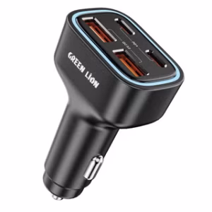 GREEN LION ROADEX TRIPLE PORT CAR CHARGER 80W C TO L 1M CABLE BLACK GNRODXCCTLBK