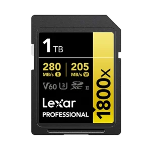 LEXAR PROFESSIONAL 1800X SDXC™ UHS-II CARDS UP TO 280MB/S READ 205MB/S WRITE U3 V60 4K - 512GB LSD1800512G-BNNNG
