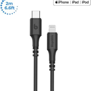 BLUPEBBLE POWERFLOW USB-C TO LIGHTNING CABLE 2M BLACK