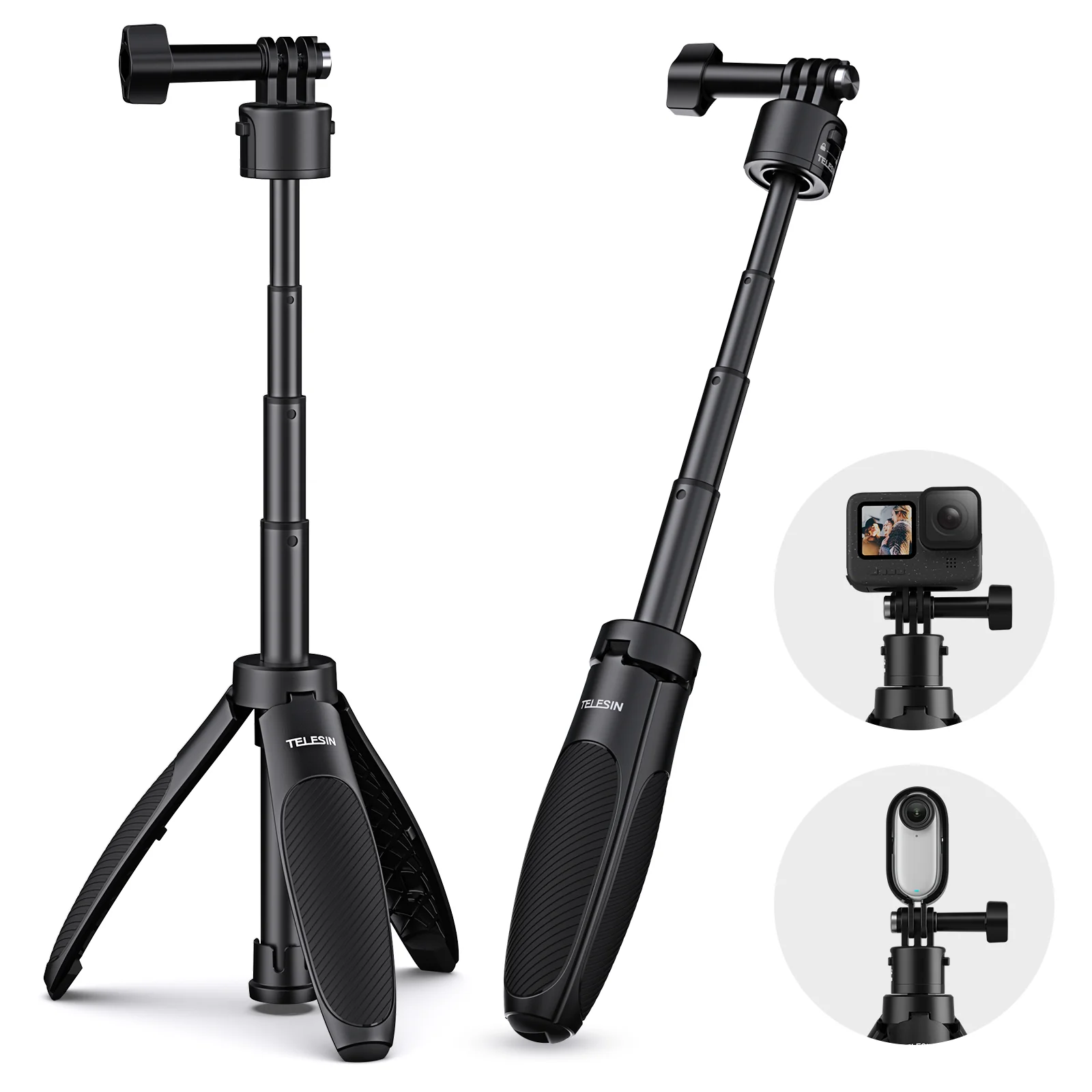 Capture every spontaneous moment with the TELESIN Quick Release Selfie Stick Mini Tripod S1-MNP-02.