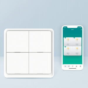 TUYA SMART SWITCH WIFI SMART IN-WALL 4 GANG LIGHT PUSH SWITCH BUTTON WHITE WS-B-US