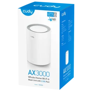 Cudy M-Series AX3000 Dual-Band Wi-Fi 6 Mesh System (Starlink Wi-Fi Extender, M3000 1-Pack) - Seamless Whole-Home Coverage