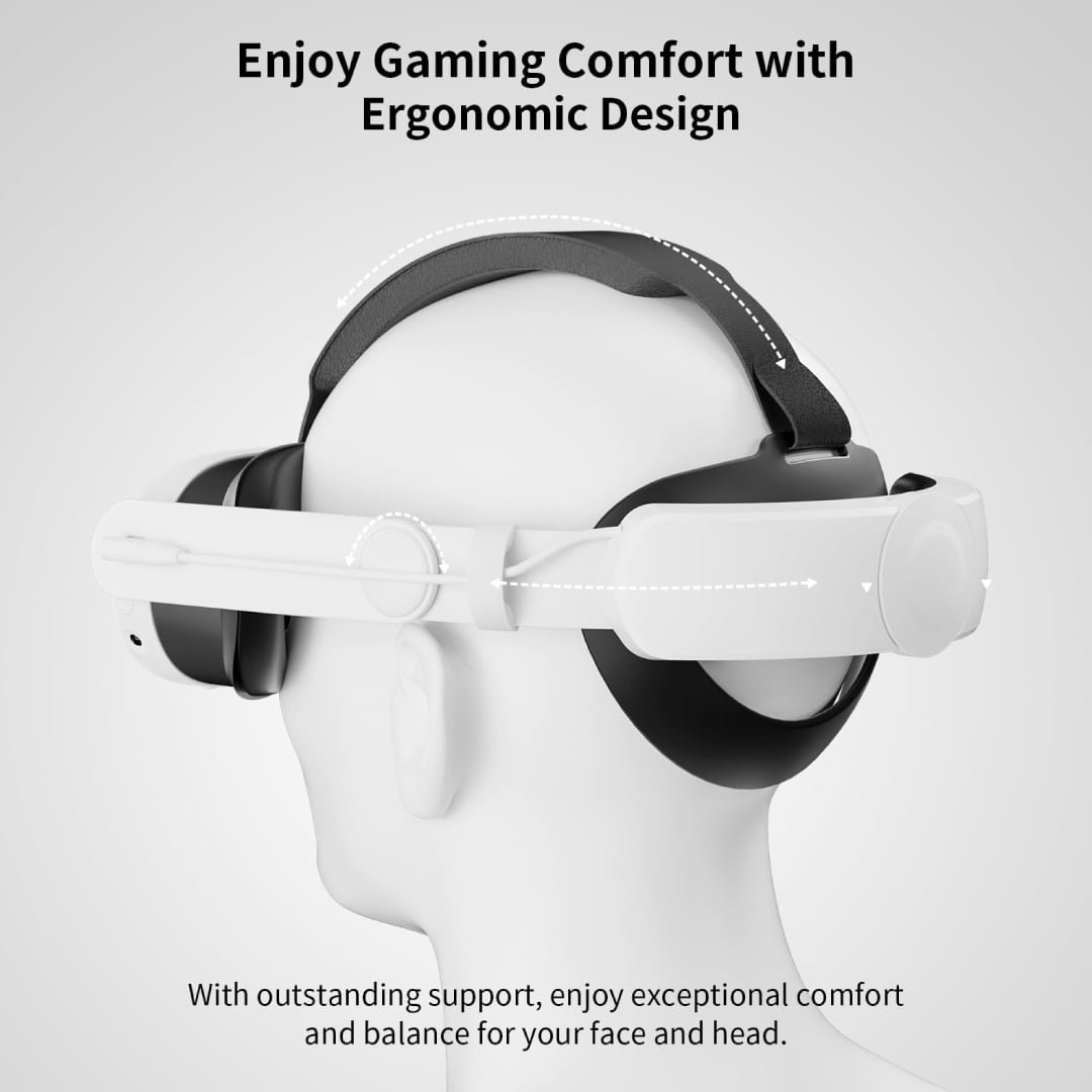 BLUPEBBLE ELITE ADJUSTABLE HEAD STRAP Q3 FOR META QUEST 3 WHITE BP-VRQ3HSTRAP-WH - Image 2