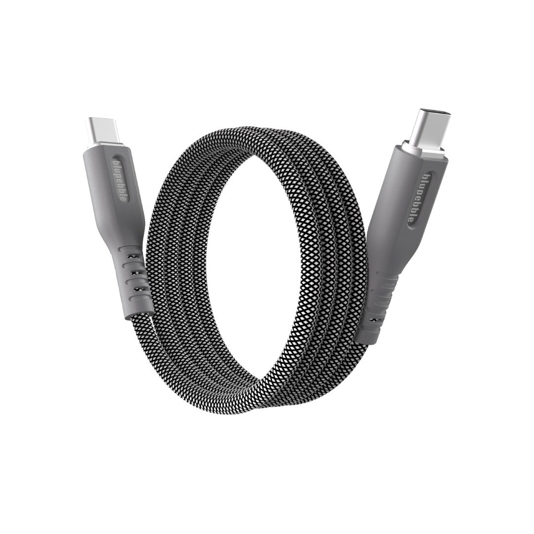 BluPebble PowerFlow Magnetic USB-C to USB-C Cable 3.3ft 60W 1-Meter Grey (BP-PFUSBC1M-GY) - Image 7