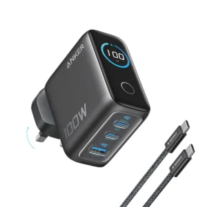 ANKER 100W PD FAST CHARGING 3 PORT GAN USB C CHARGER SILVER B121BK41