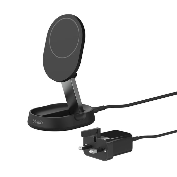 Upgrade your charging game with the BELKIN BOOST CHARGE PRO 15W Convertible Magnetic Charging Stand (WIA008MYBK)