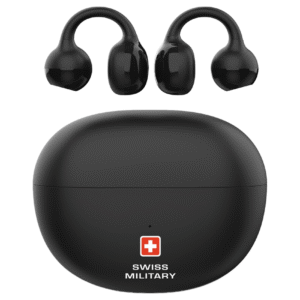 Enhance your daily audio routine with the Swiss Military Delta 6 True Wireless Stereo Earbuds in sleek black.