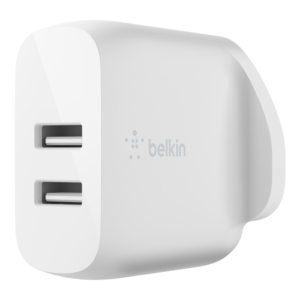 BELKIN DUAL USB A WALL CHARGER 24W WHITE WCB002MYWH