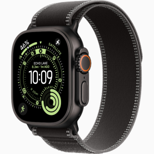 APPLE WATCH ULTRA 3 GPS + CELLULAR 2025 BLACK TITANIUM CASE WITH BLACK/CHARCOAL TRAIL LOOP BAND S/M MF1D4