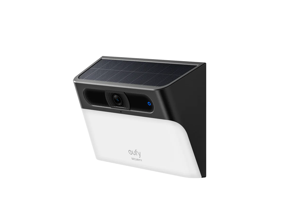 Secure your home with confidence and clarity using the Eufy Security Solar Wall Light Cam in sleek black (T81A0311).