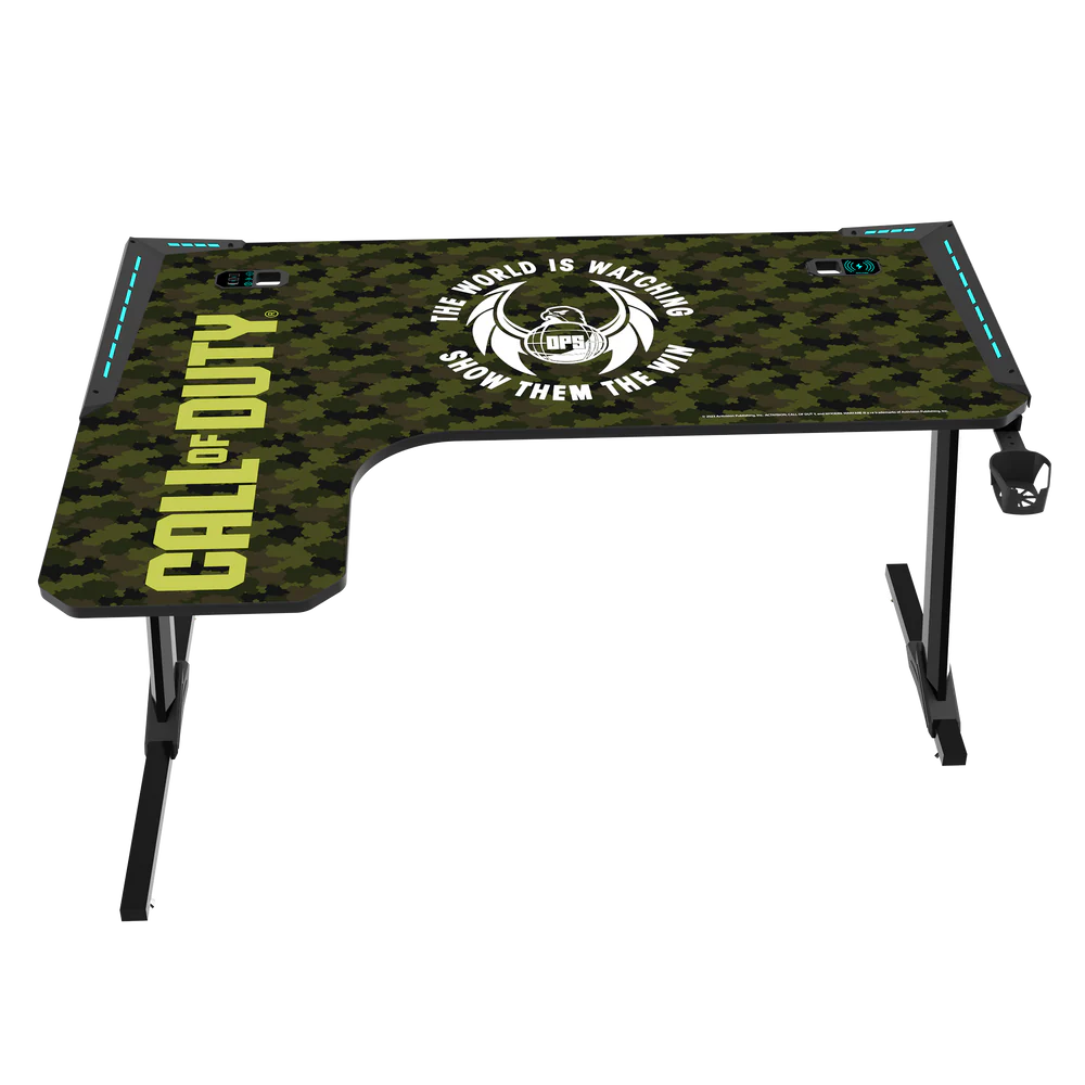 GameOn Phantom XL L-Shaped RGB Flowing Light Gaming Desk (Black/Green, COD-PHANTOMXL-L-02) - Dynamic and Spacious Setup for Gamers - Image 13