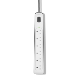Belkin Surge Protector 6‑Way, BSV603AF2M, 2 m Power Strip, 650 J Surge Protector