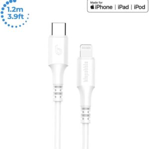 BLUPEBBLE POWERFLOW USB-C TO LIGHTNING CABLE 1.2M WHITE