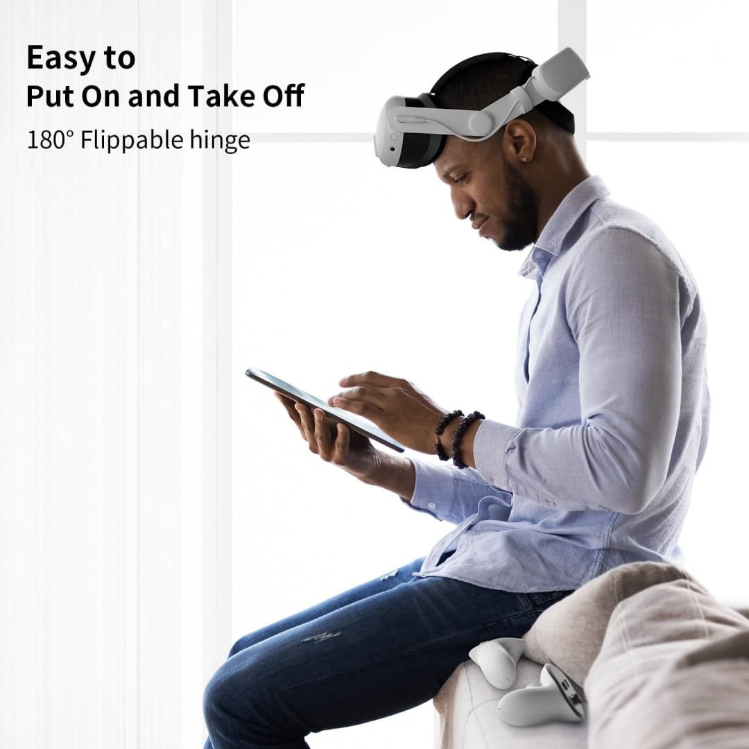 BLUPEBBLE ELITE ADJUSTABLE HEAD STRAP Q3 FOR META QUEST 3 WHITE BP-VRQ3HSTRAP-WH - Image 9