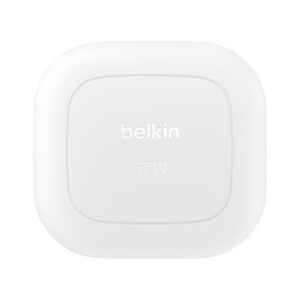 BELKIN BOOST CHARGE PRO DUAL USB C 67W GAN WALL CHARGER WHITE WCH020MYWH