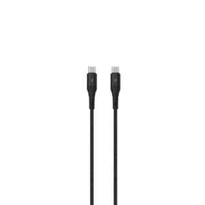 PAWA NYLON BRAIDED 60W QUICK CHARGING 1.2M BRAIDED DATA CABLE USB C TO TYPE C BLACK PW-12BDCTOC-BK