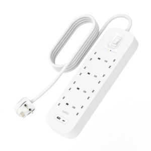 BELKIN 8 PORT SURGE PROTECTOR 2M WITH USB-C   USB-A PORT SRB003AR2M