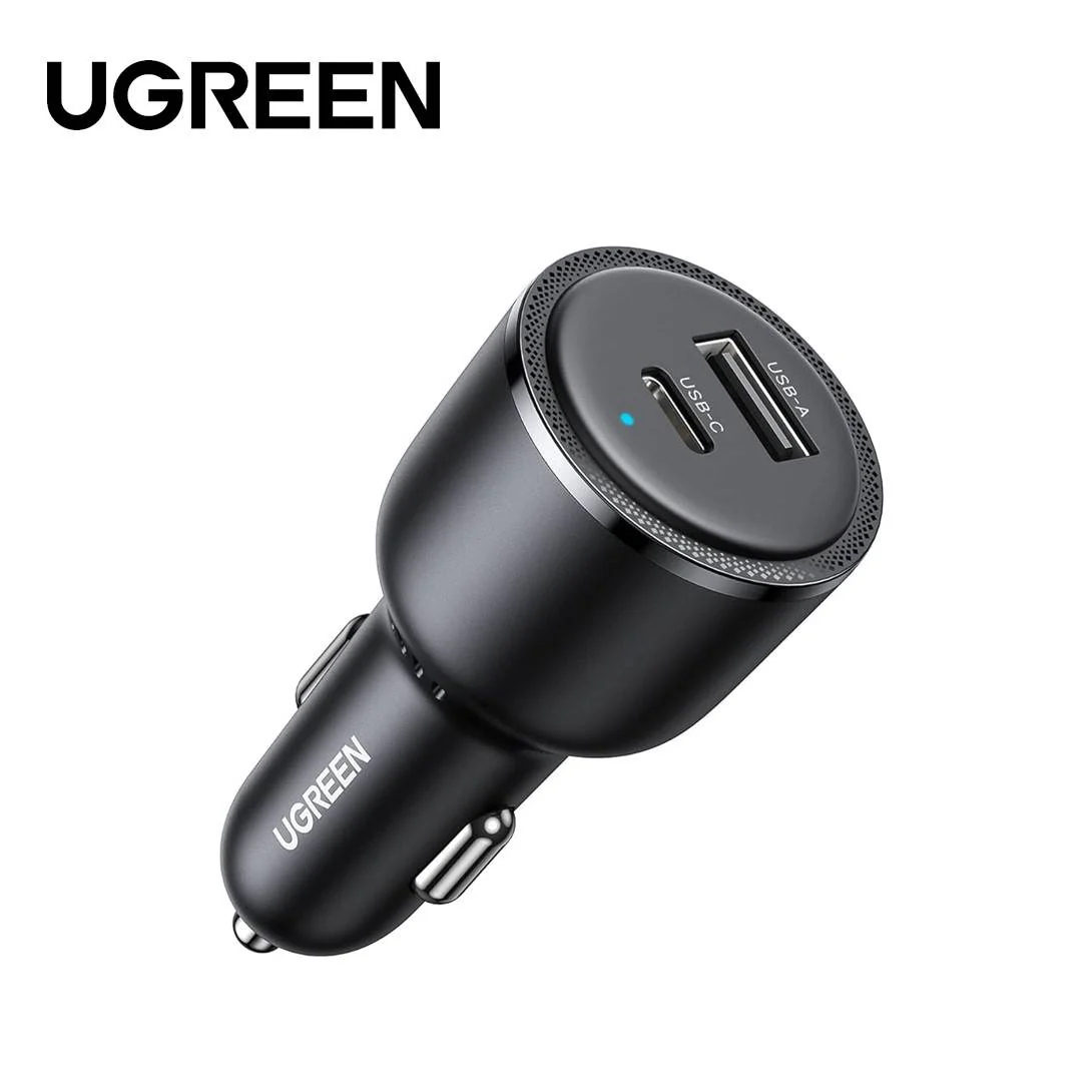 Stay powered on the road with the UGREEN 2-Port Fast Car Charger (63W)