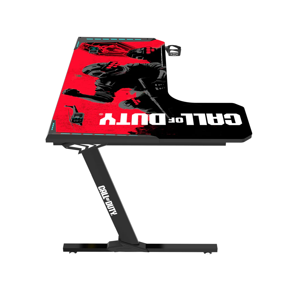 GameOn Phantom XL L-Shaped RGB Flowing Light Gaming Desk (Black/Red, COD-PHANTOMXL-L-01) - Stylish and Spacious Gaming Setup - Image 12