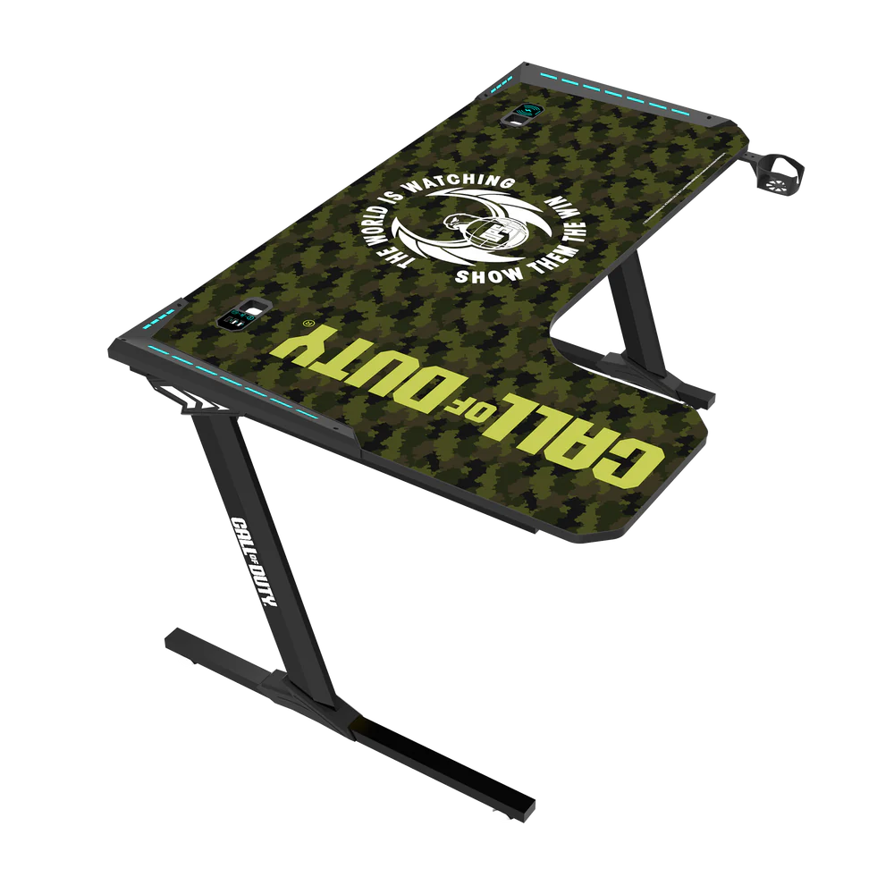 GameOn Phantom XL L-Shaped RGB Flowing Light Gaming Desk (Black/Green, COD-PHANTOMXL-L-02) - Dynamic and Spacious Setup for Gamers - Image 12